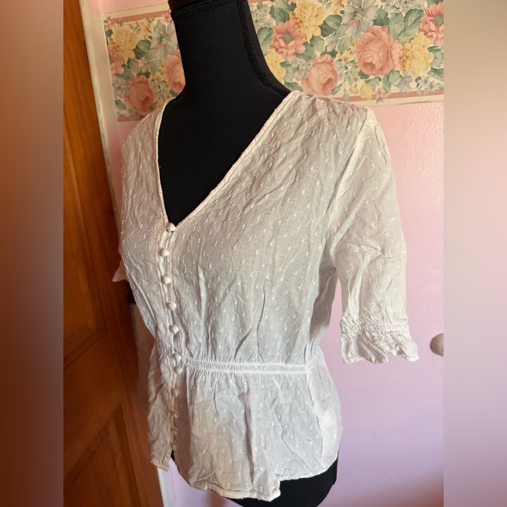 Madewell Button Up Waisted Blouse - Picture 5 of 10